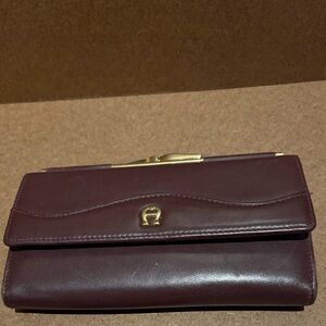Etienne Aigner Dark Brown Leather Wallet
